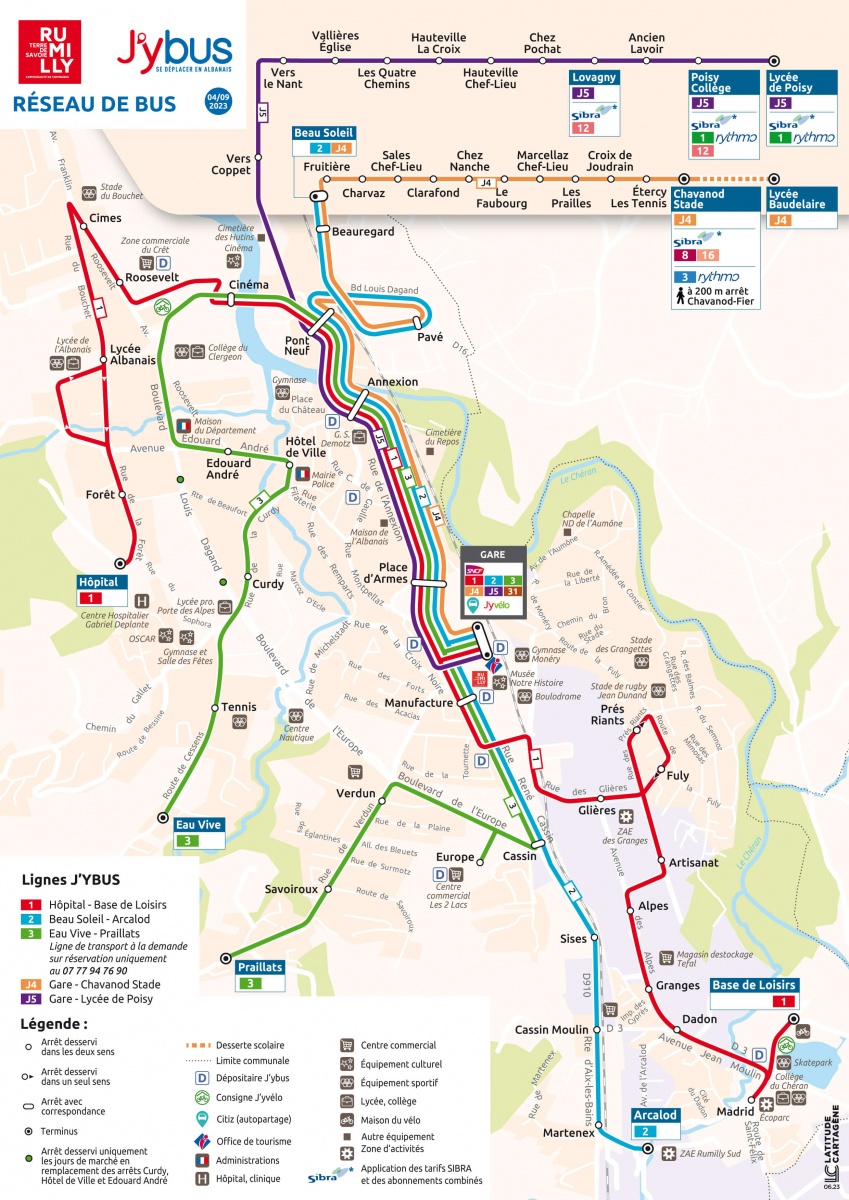 Plan du réseau J'ybus