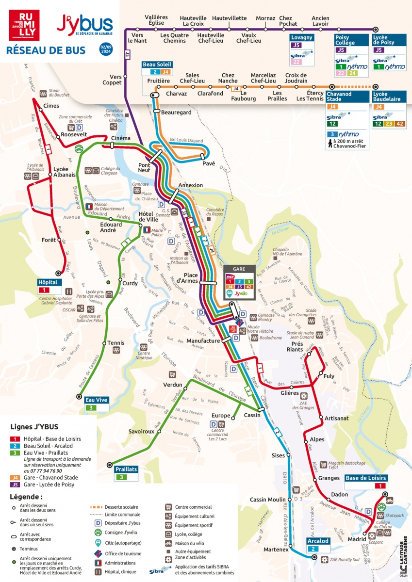 Plan du réseau J'ybus