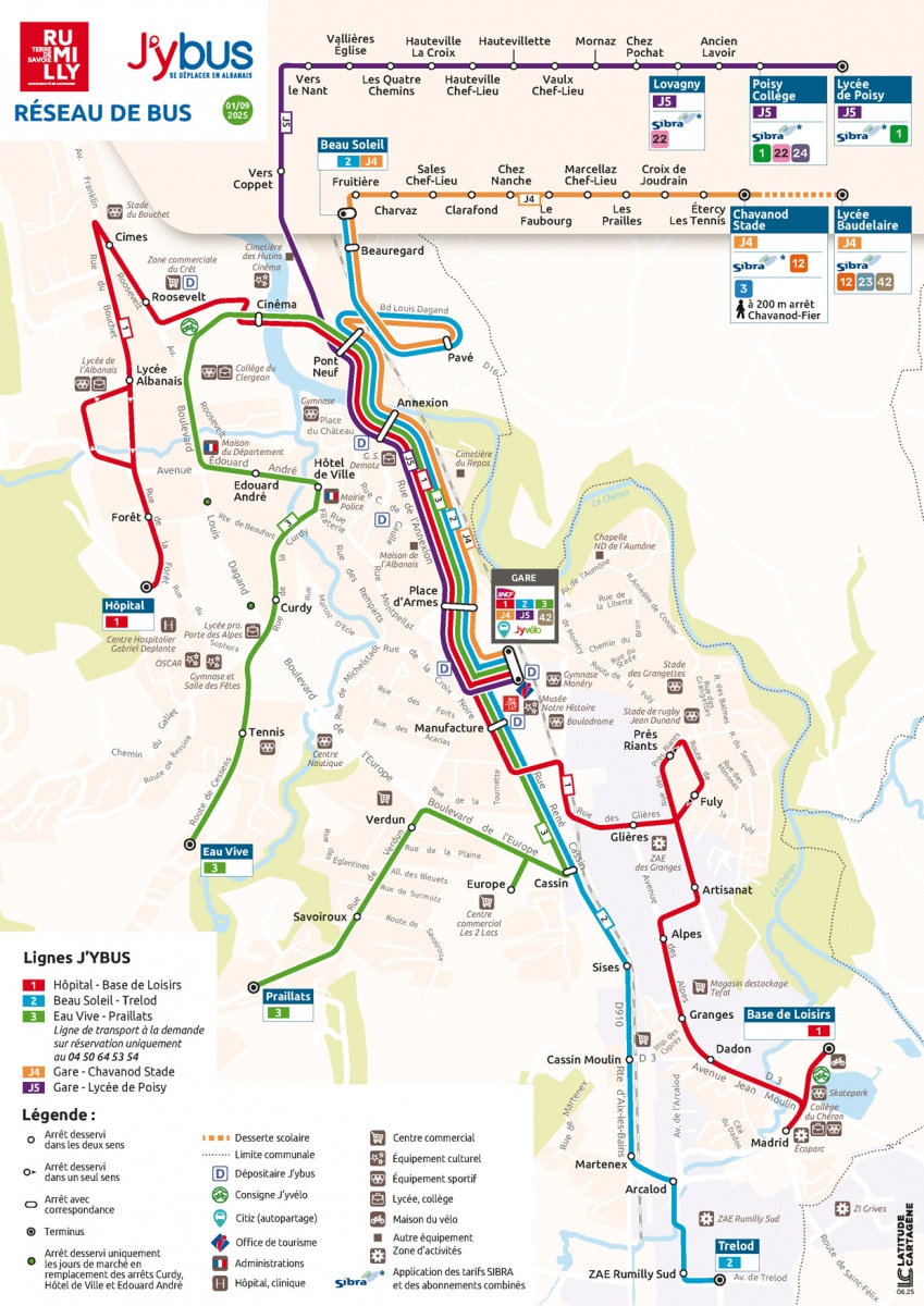 Plan du réseau J'ybus