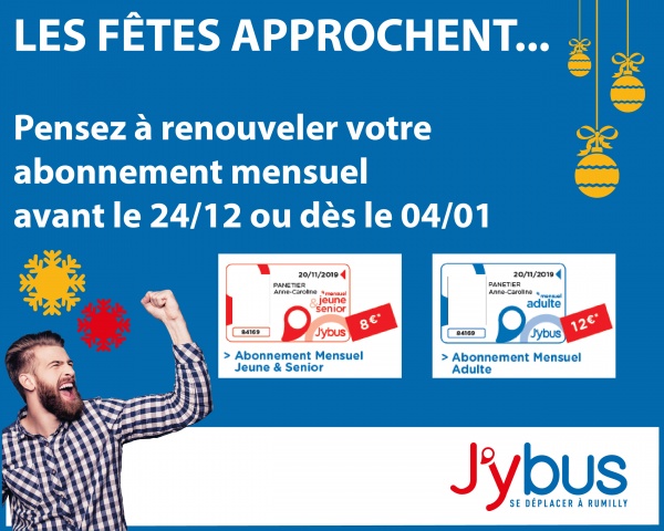 Renouvelement Abonnement mensuels - Décembre 2020