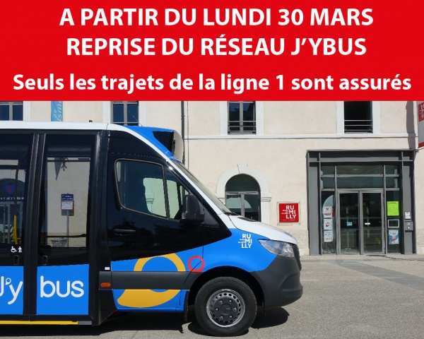 Lundi 30 Mars : reprise du réseau J'ybus