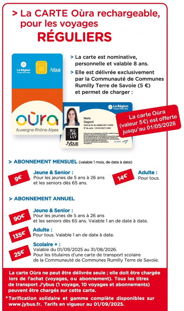 Carte Oùra Rechargeable - Voyages Réguliers