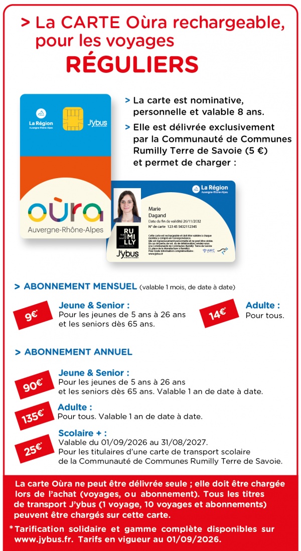 Carte Oùra Rechargeable - Voyages Réguliers